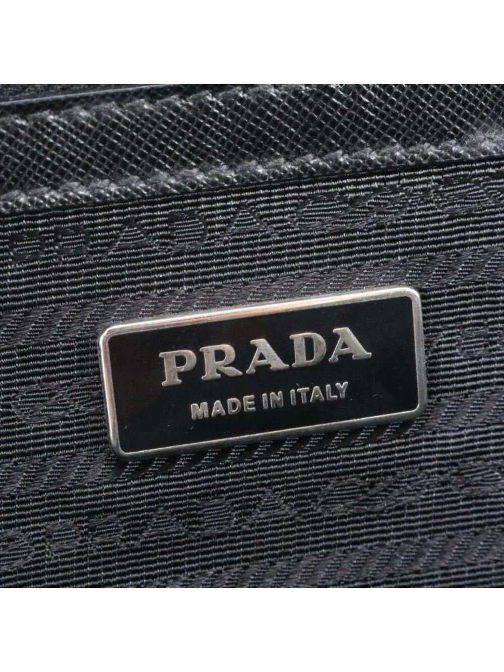 Prada Tessuto Nylon Saffiano Leather Business Tote Black